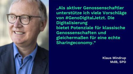 Bild von Klaus Mindrup im Profil mit Zitat